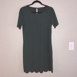 Shein Green scallop detail dress